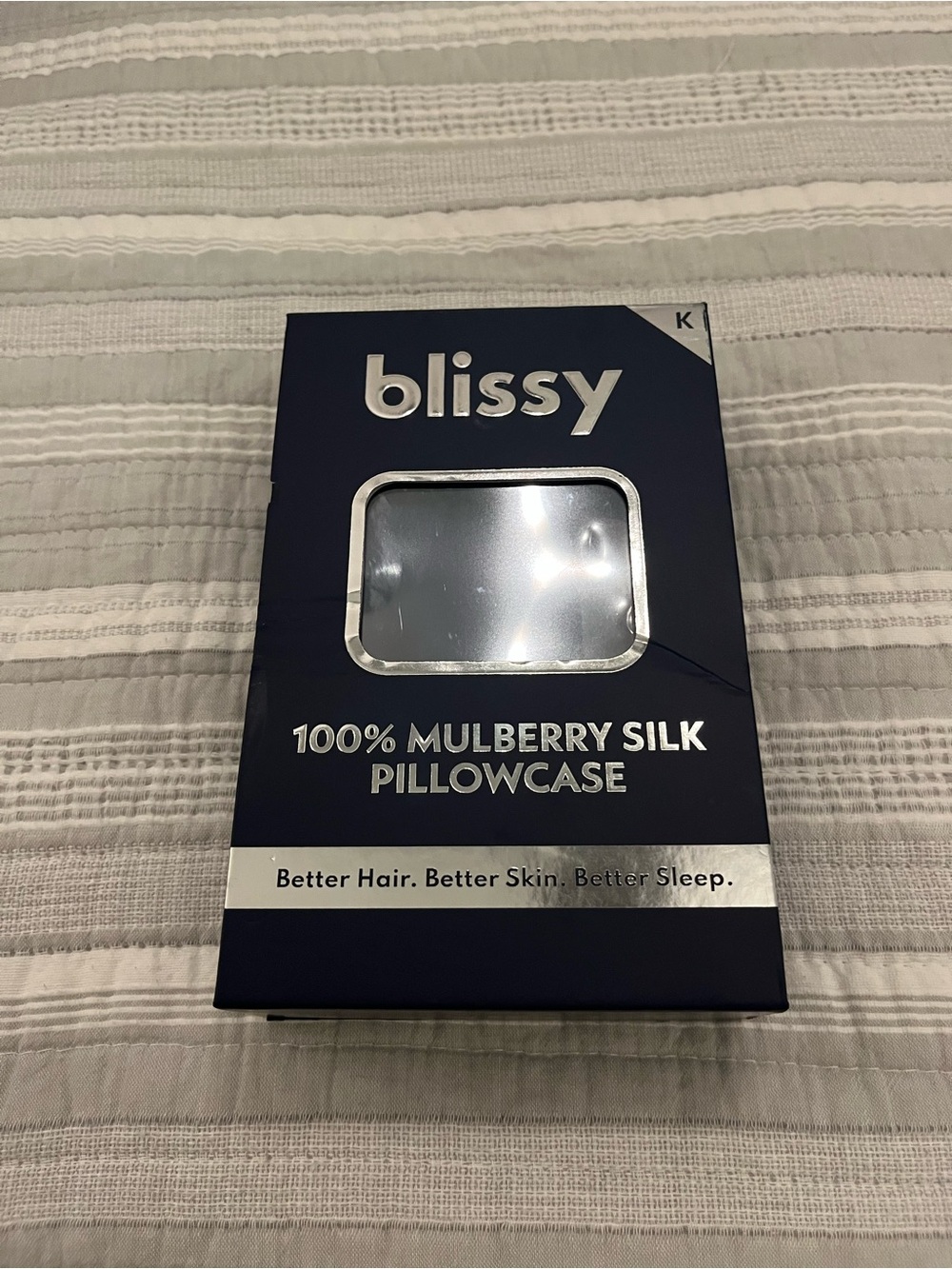 Blissy 100% Mulberry Silk Pillowcase – King Size – New in Box